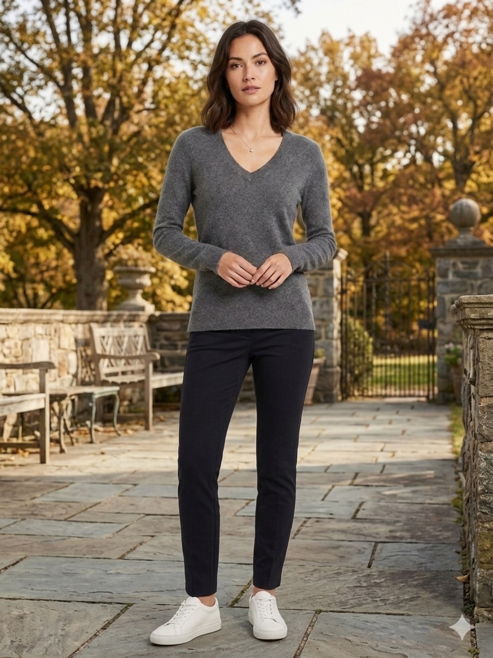 Ann Taylor Charcoal Gray Cashmere Sweater